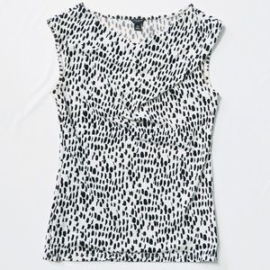 Ann Taylor black white print sleeveless top